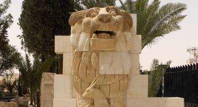 Скульптуру льва богини Аллат восстановили в Дамаске